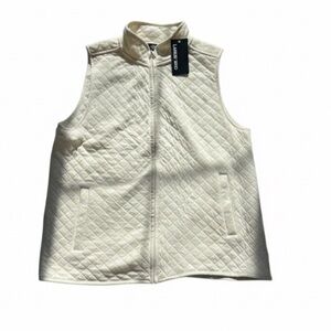 Lands’ End Quilted Vest – Size Small | NWT | Cream/White Lightweight Layer |